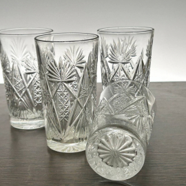 Стаканы для напитков. Качественный хрусталь, рисунок от формы. Винтаж, СССР. Цена за 1шт. Картинка 5